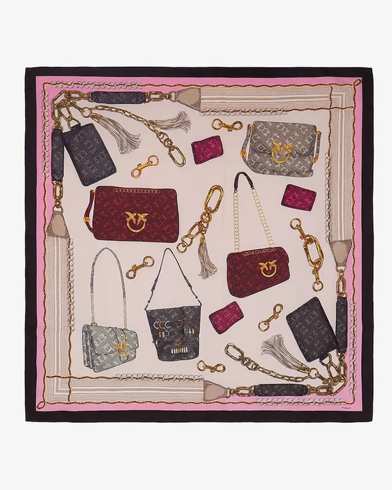 Pinko Limbo silk and viscose blend foulard with multicolor print -  - gender_Woman Multicolor