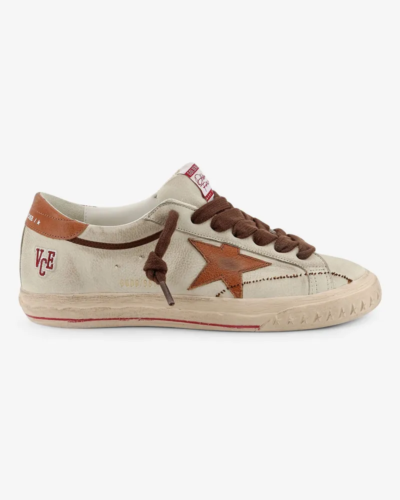 Golden Goose Super star leather sneakers with logo on the side -  - gender_Man Beige