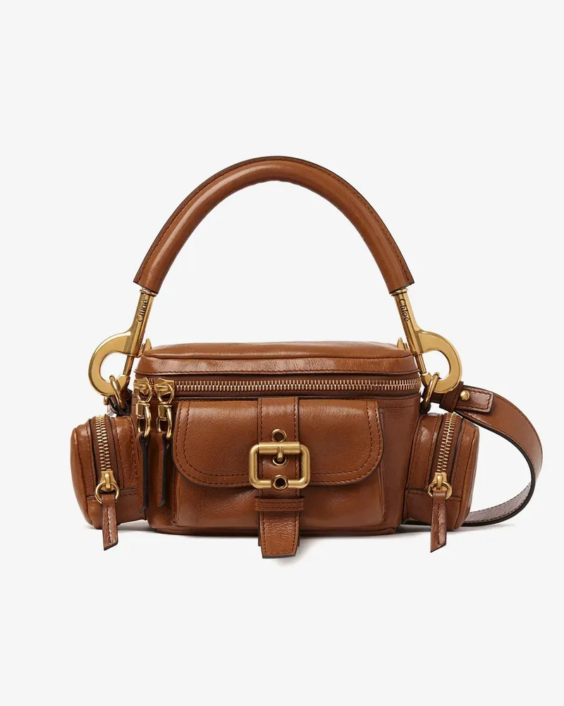 Chloé Small double carry leather bag with multipocket detail -  - gender_Woman Brown
