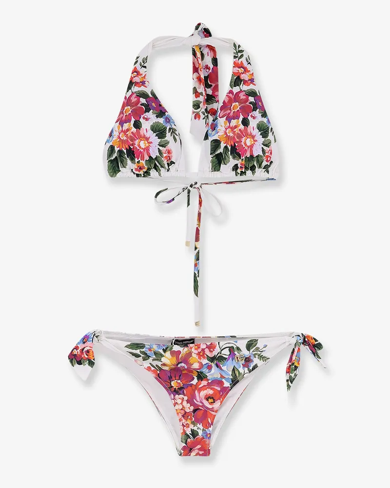 Dolce & Gabbana Nylon bikini with floral print -  - gender_Woman Multicolor