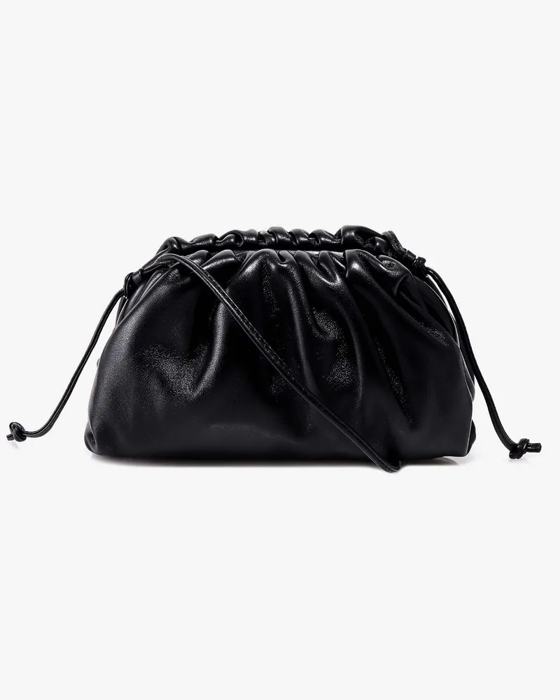Bottega Veneta Gathered top mini pouch  with leather shoulder strap -  - gender_Woman Black