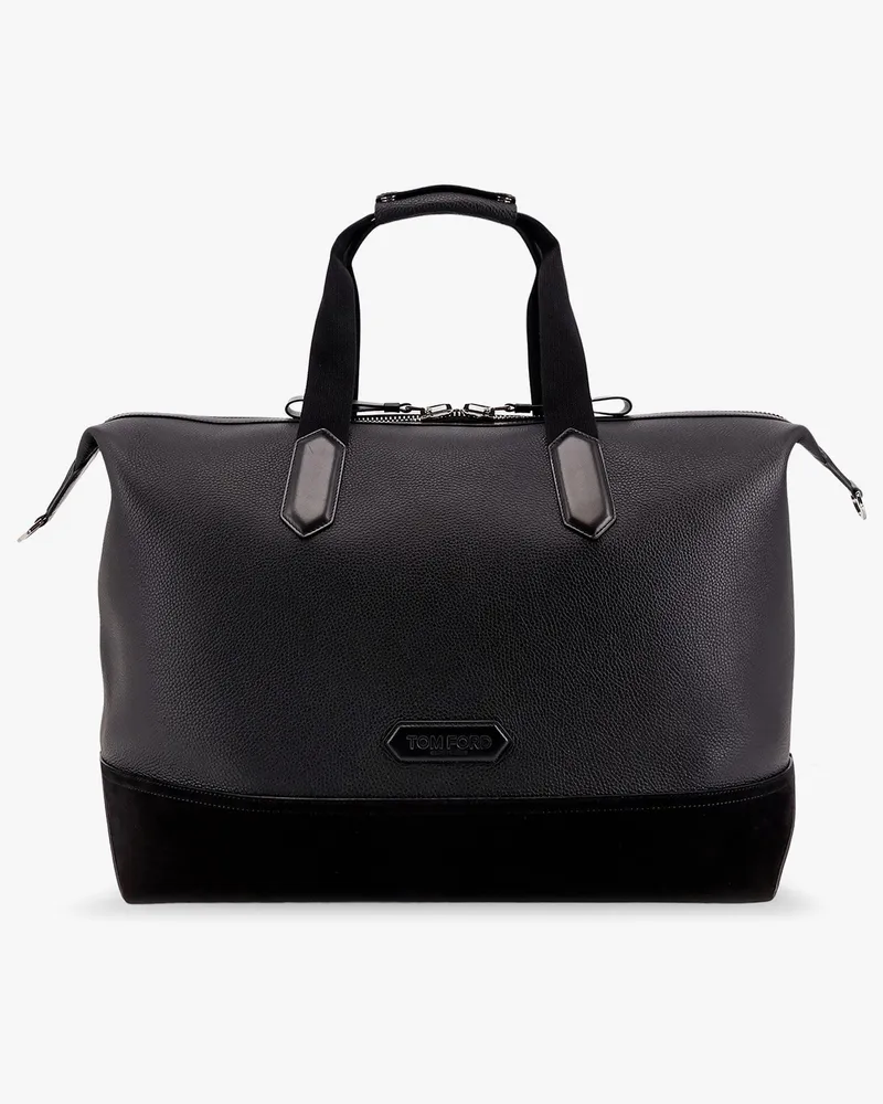 Tom Ford Leather duffle bag with suede inserts and logo patch -  - gender_Man 