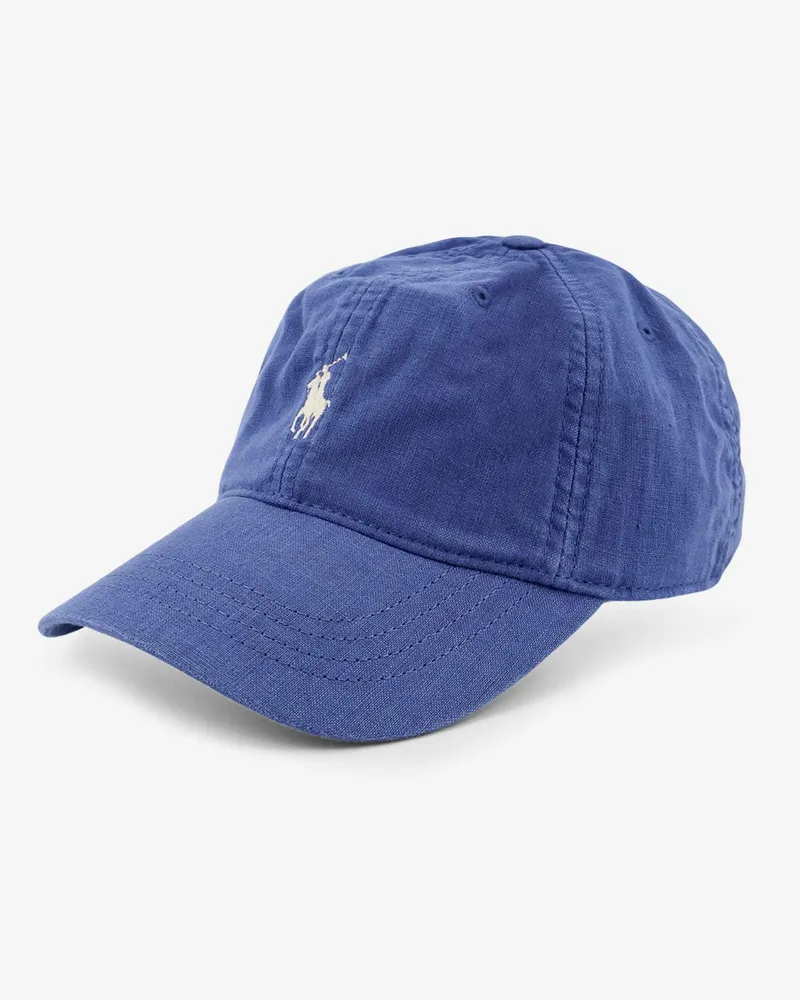 Ralph Lauren Linen hat with embroidered logo on the front -  - gender_Man Blue