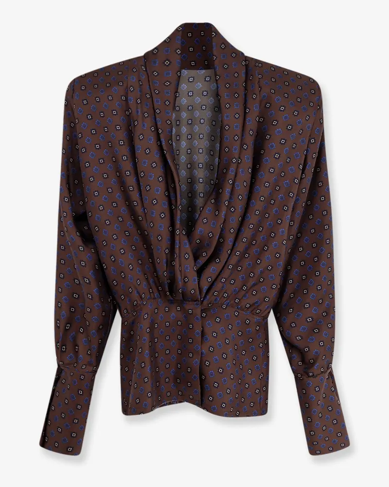 Seafarer Narciso printed silk shirt -  - gender_Woman Brown