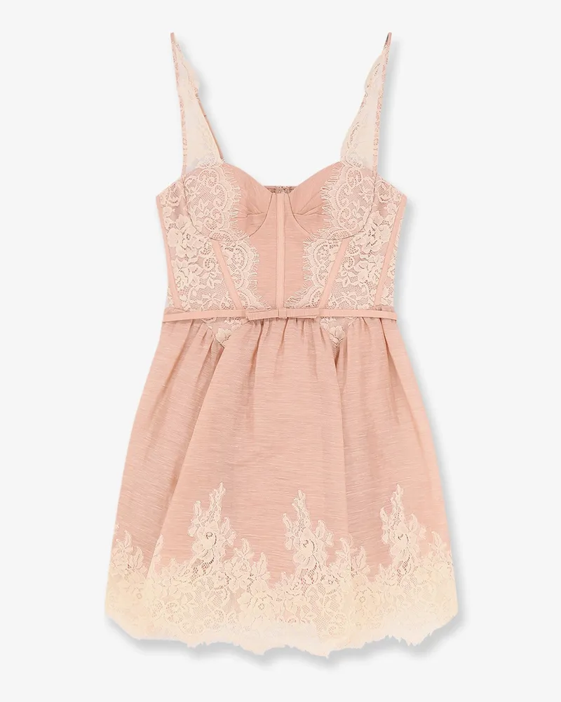 Zimmermann Valiant Lace Trim Mini Dress -  - gender_Woman Pink