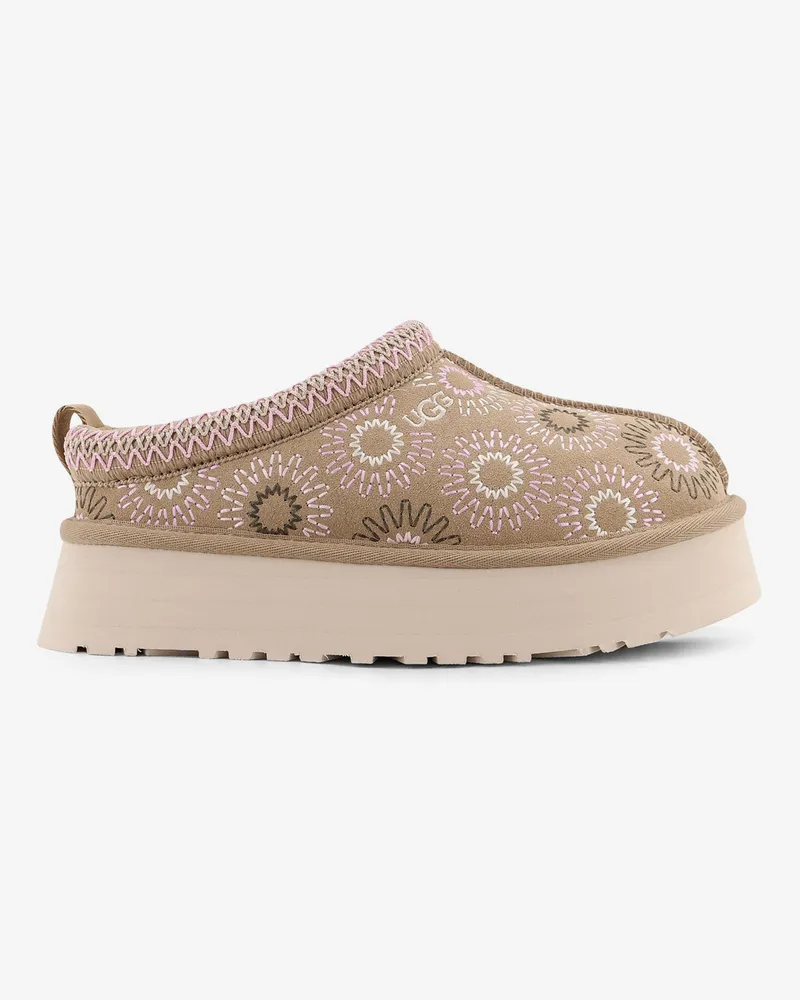 UGG W Tazz suede sandals with multicolor embroidery -  - gender_Woman Beige