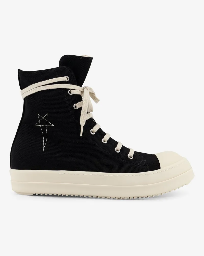 DRKSHDW by Rick Owens Denim sneakers with side embroidered logo -  - gender_Man Black