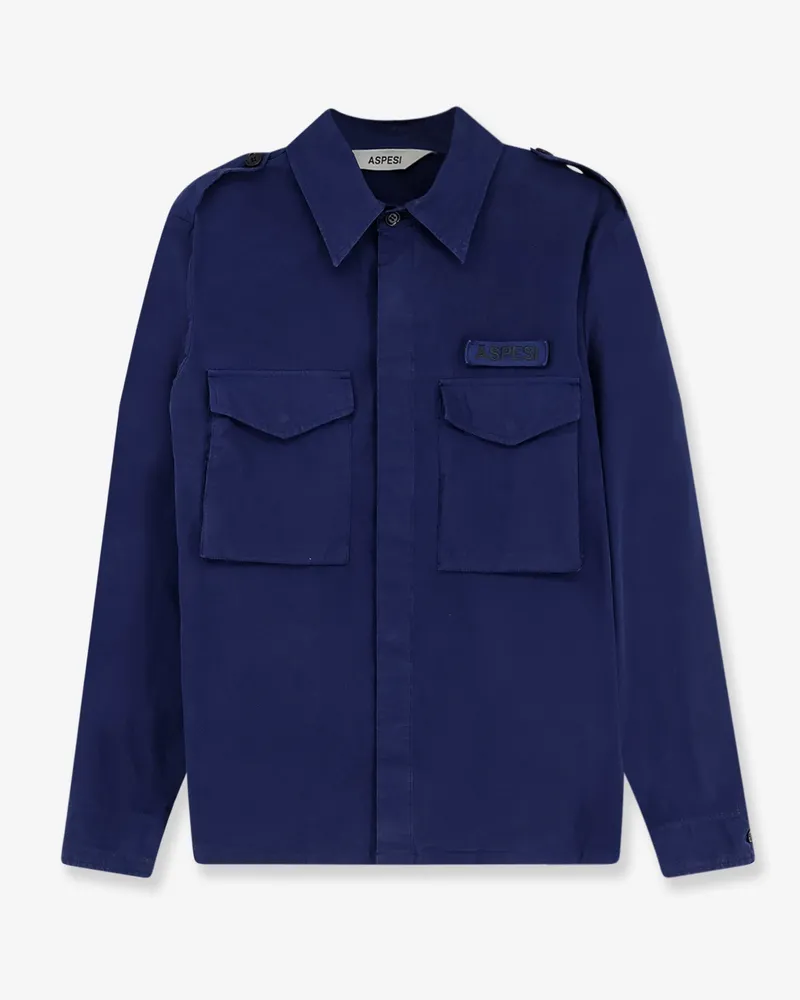 ASPESI Field "Lived" fabric shirt -  - gender_Man Blue