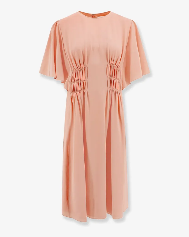 Chloé Silk dress with frontal drapery -  - gender_Woman Pink