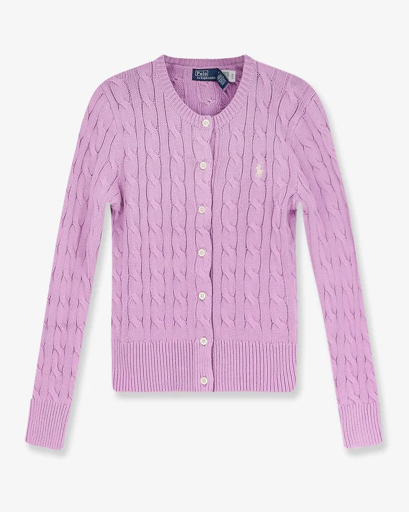 Ralph Lauren Cotton cardigan with contrasting logo -  - gender_Woman Purple