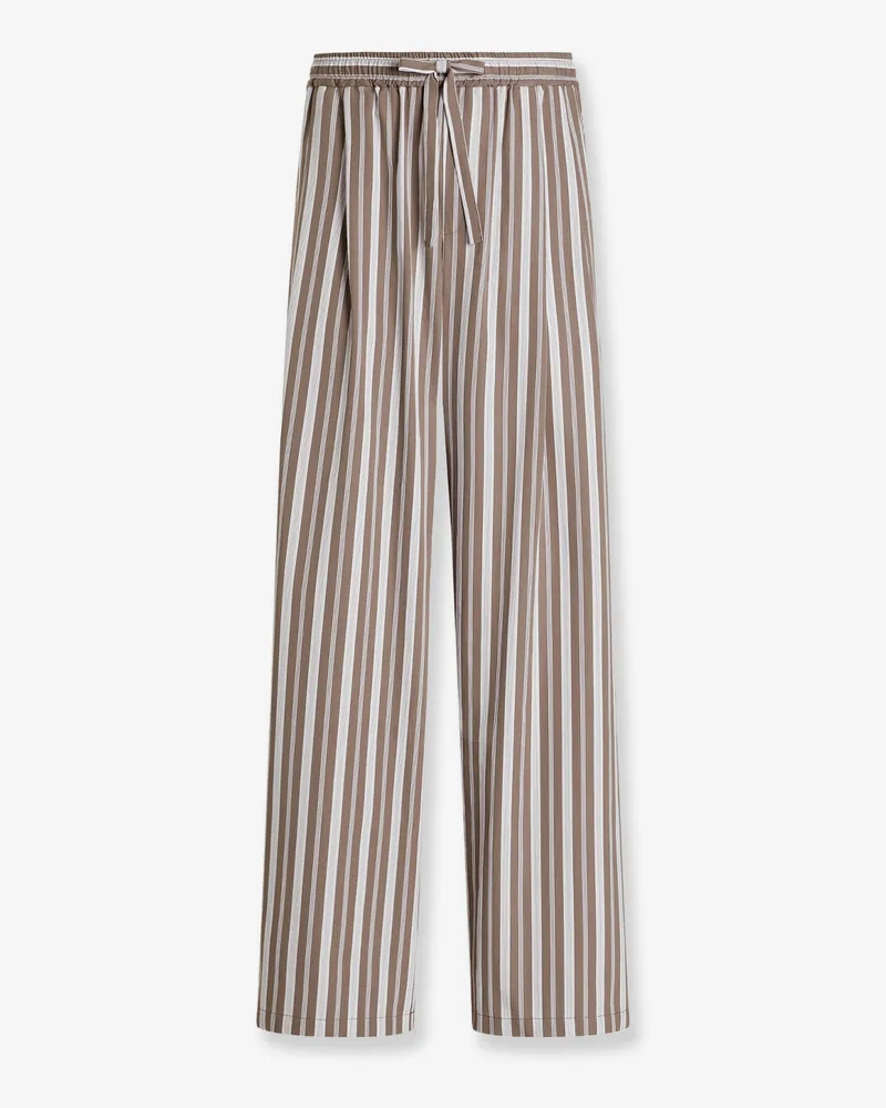 Dolce & Gabbana Pantaloni Vanity in misto cotone con motivo a righe -  - gender_Man Brown