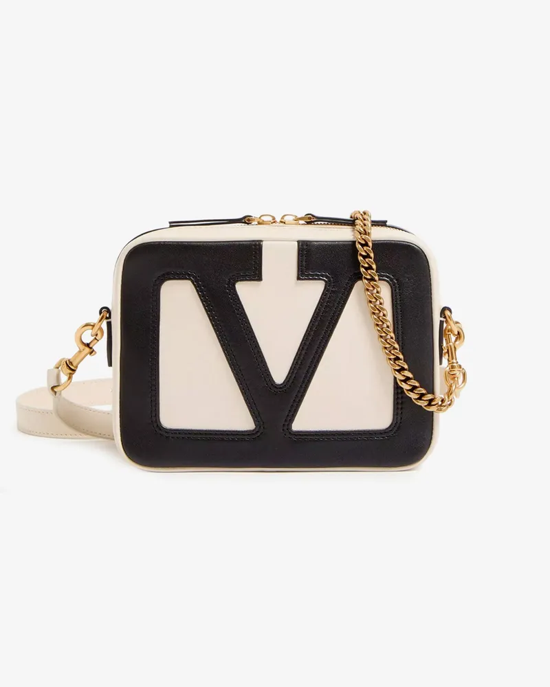 Valentino Garavani Viva Superstar leather shoulder bag with maxi VLogo Signature -  - gender_Man Beige