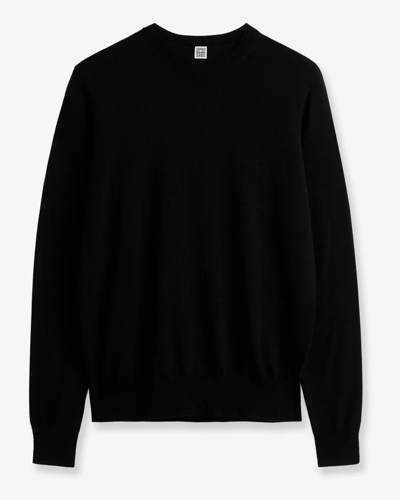 Totême Fine Crew Knit wool and silk blend sweater -  - gender_Woman Black