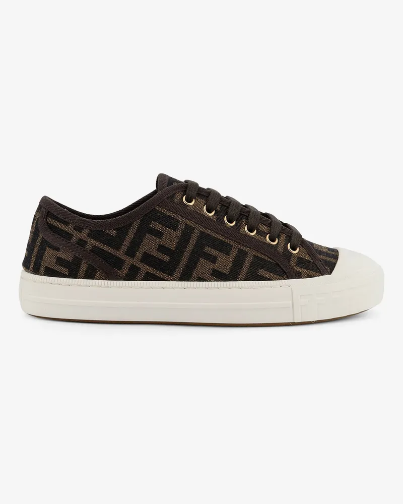 Fendi Domino FF Jacquard fabric sneakers - FENDI - gender_Woman Brown