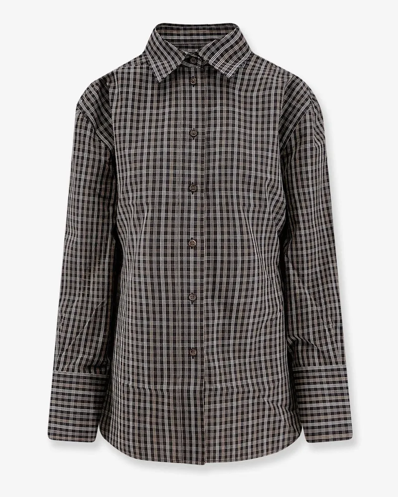 Róhe Cotton shirt with check pattern -  - gender_Woman Brown