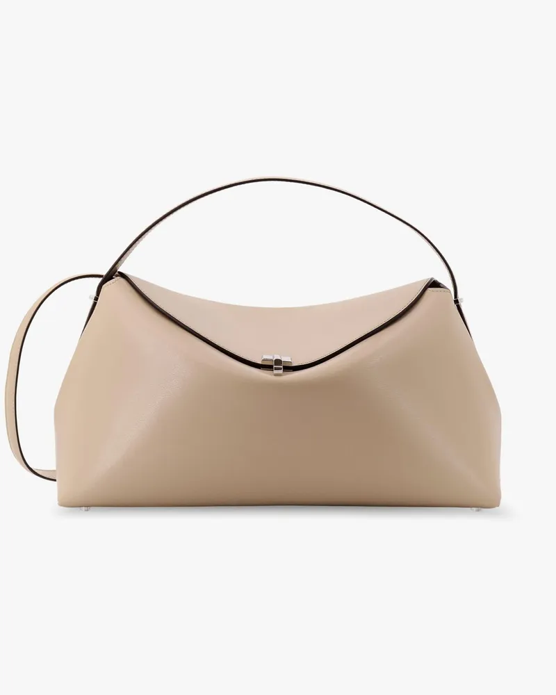Totême T-Lock leather shoulder bag -  - gender_Woman Beige