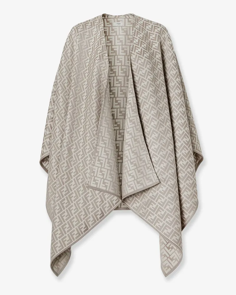 Fendi FF silk and wool poncho -  - gender_Woman Grey