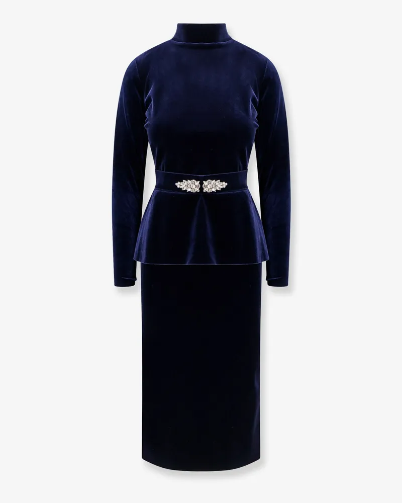 Chiara Boni Haby velvet midi dress -  - gender_Woman Blue