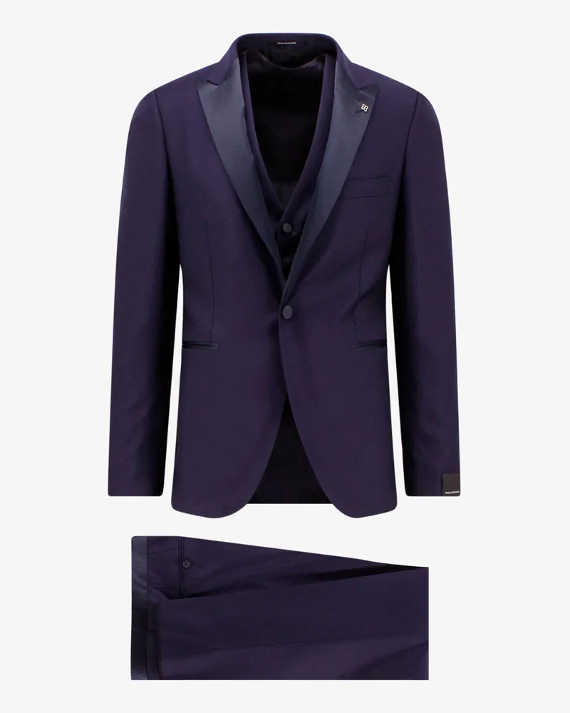 Tagliatore Virgin wool and silk tuxedo with vest -  - gender_Man Blue