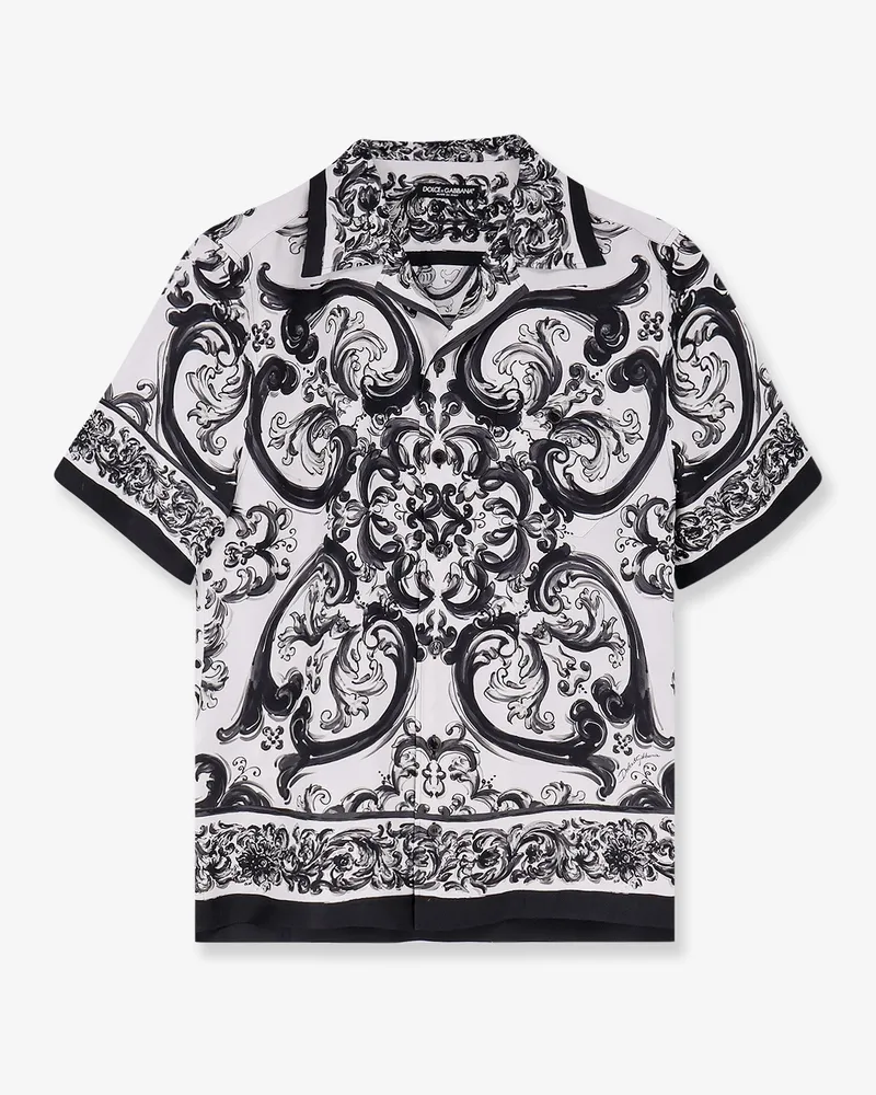Dolce & Gabbana Silk shirt with Maiolica print -  - gender_Man Black