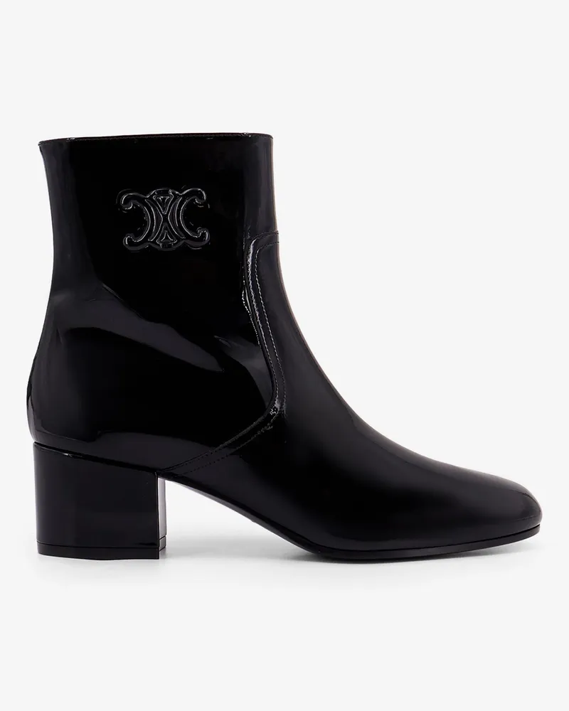 Celine Patent leather boots with engraved triomphe logo -  - gender_Woman Black