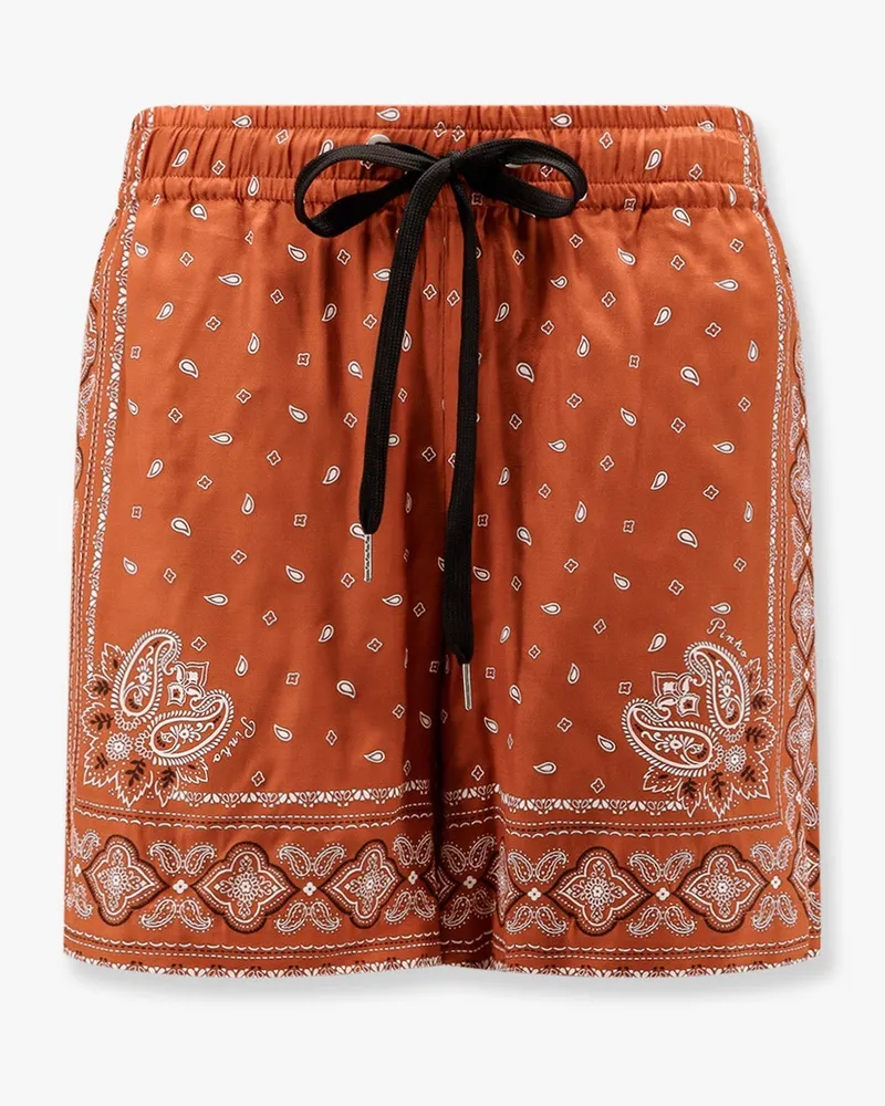 Pinko Viscose shorts with bandana print -  - gender_Woman Orange
