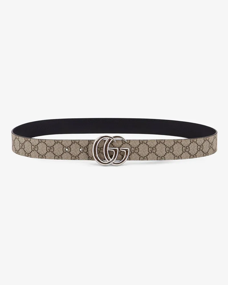 Gucci Reversible leather and Supreme GG fabric belt -  - gender_Man Black