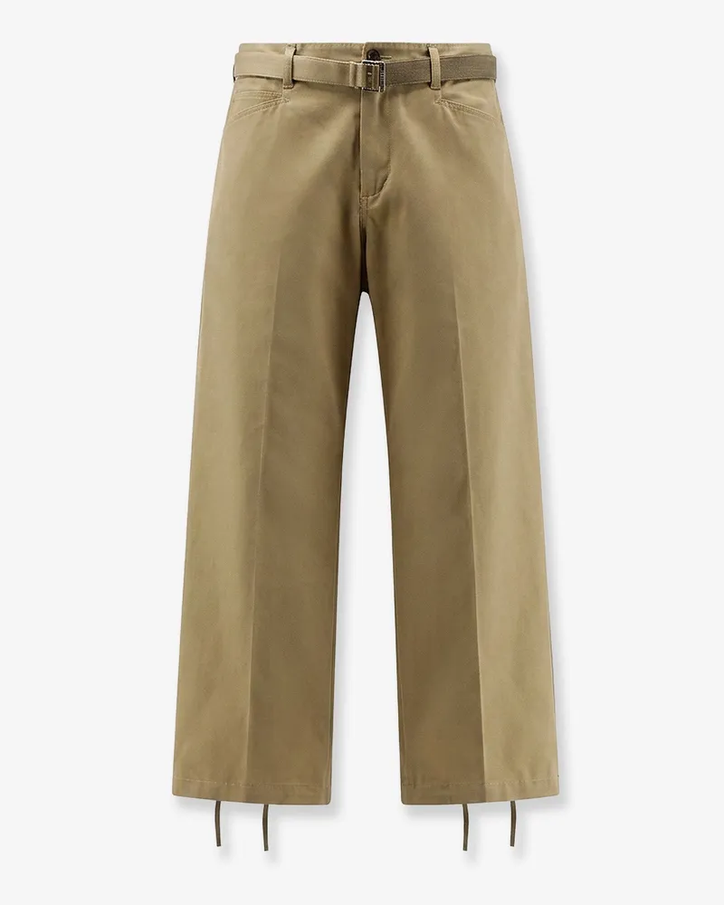 Sacai Cotton trousers with belt -  - gender_Man Beige
