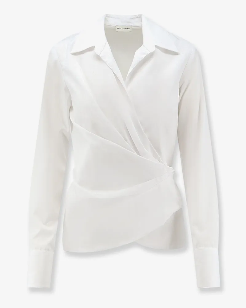 Dries van Noten Cotton wrap shirt -  - gender_Woman White