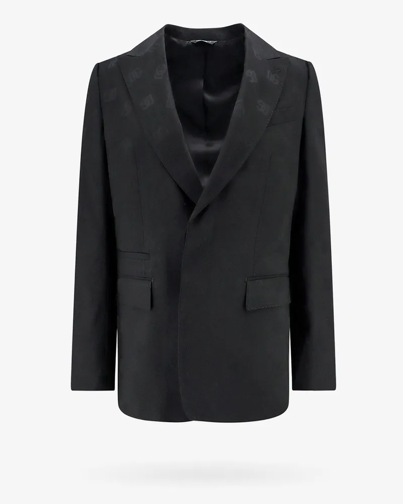 Dolce & Gabbana Wool blazer with all-over monogram -  - gender_Man Black