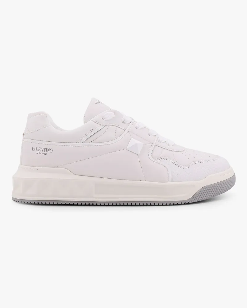 Valentino Garavani One-stud low-top  leather sneakers - VALENTINO GARAVANI - gender_Man White