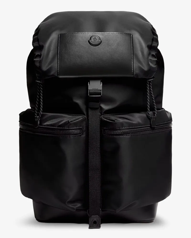 Moncler Kenton Drill nylon backpack with logo patch -  - gender_Man Black