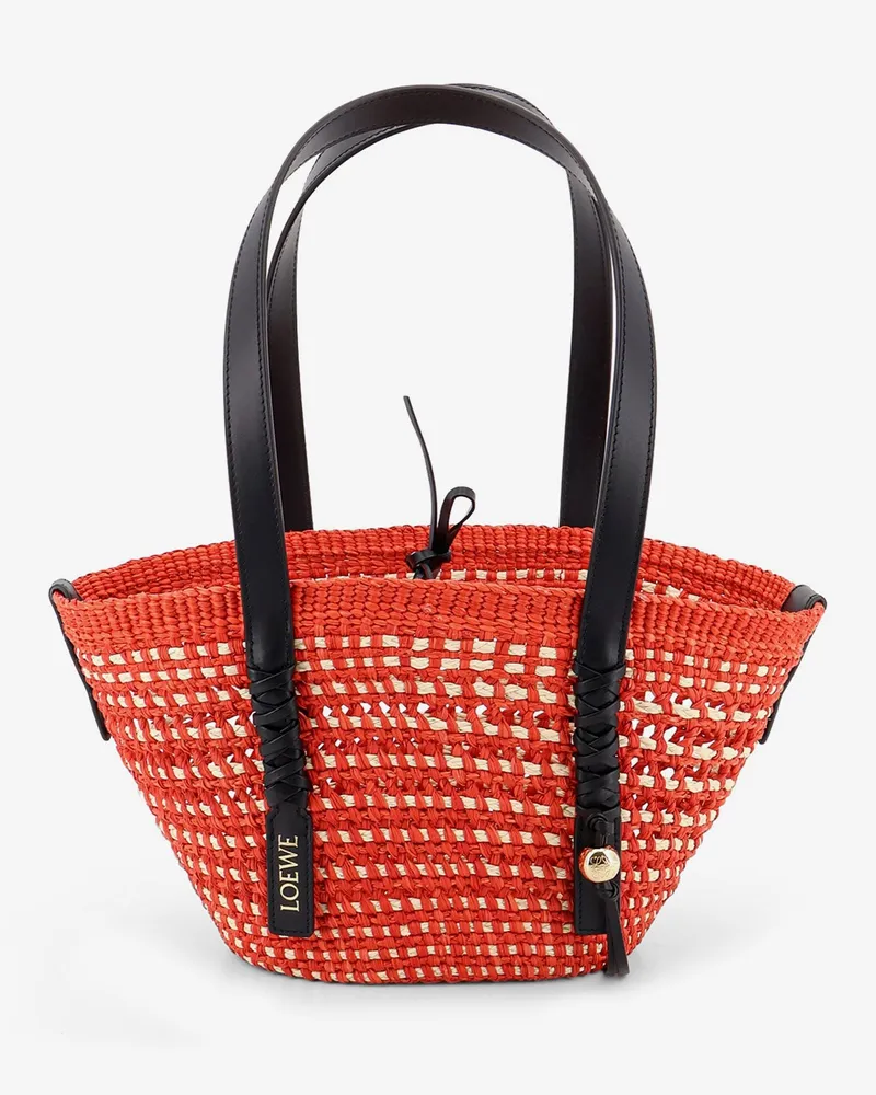 Loewe Paula's Ibiza -Braid Basket Small Small Iraca Palm Leaf Shoulder Bag -  - gender_Woman Red