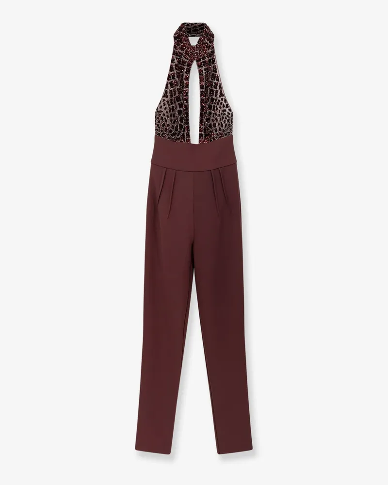 Elisabetta Franchi Satin suit with sewuins on the top -  - gender_Woman Red