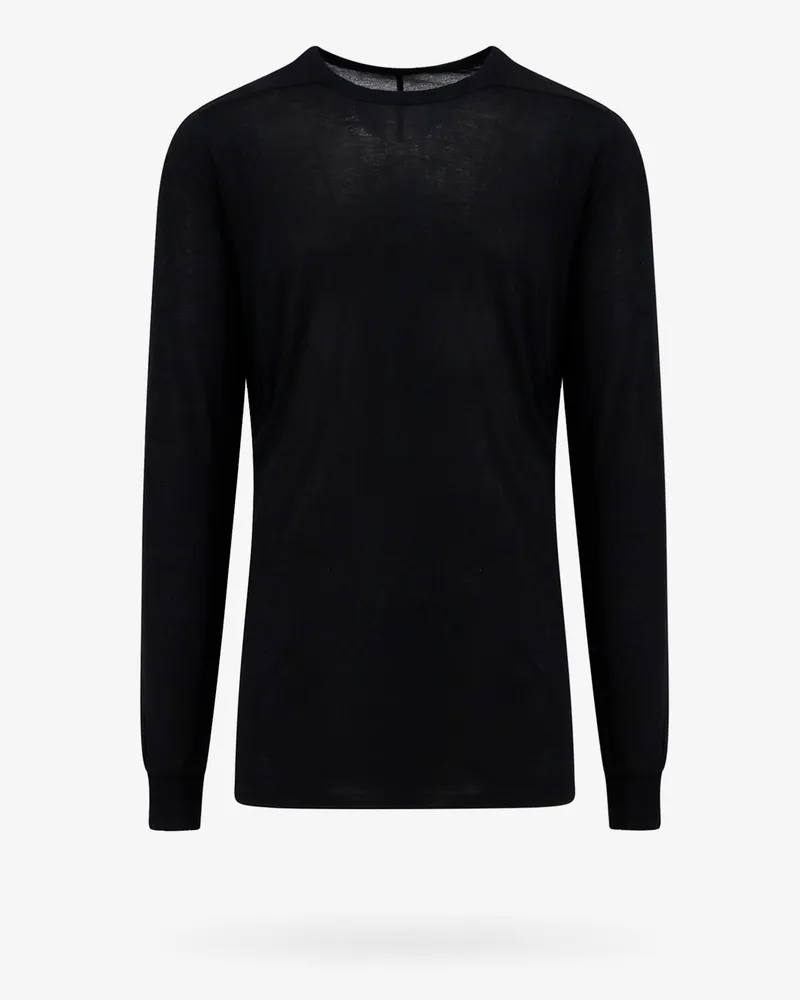 Rick Owens Sustainable viscose and silk t-shirt with logoed ribbon -  - gender_Man Black