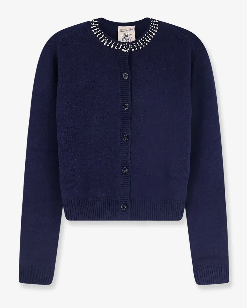 Semicouture Hennie wool and cashmere cardigan with rhinestone detail -  - gender_Woman Blue