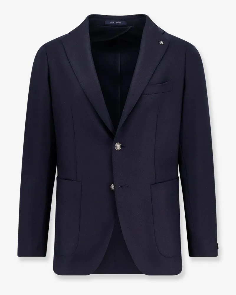 Tagliatore Single-breasted virgin wool and cashmere blazer -  - gender_Man Blue