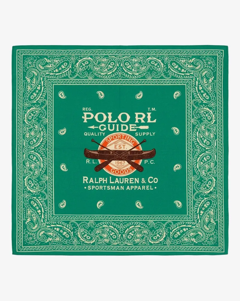 Ralph Lauren Cotton scarf with paisley print -  - gender_Man Green