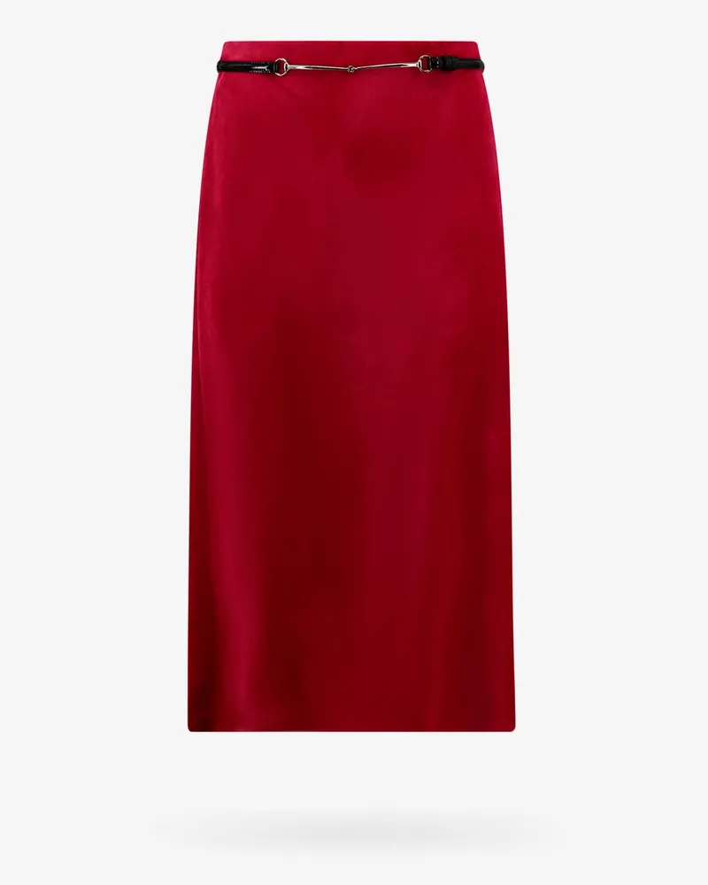 Gucci Velvet skirt with belt and horsebit detail -  - gender_Woman Pink