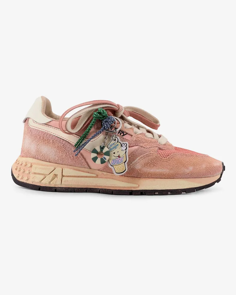 AUTRY Mesh and suede sneakers with charm detail -  - gender_Woman Pink