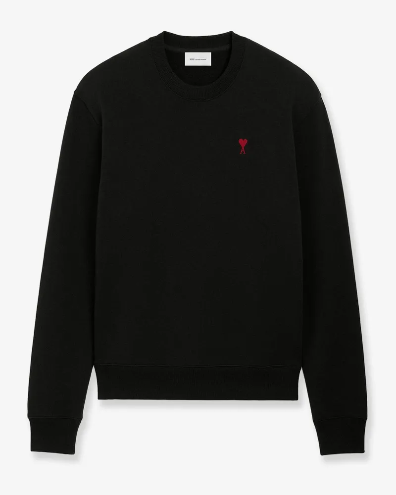 AMI Paris Cotton sweatshirt with iconic embroidery -  - gender_Man Black