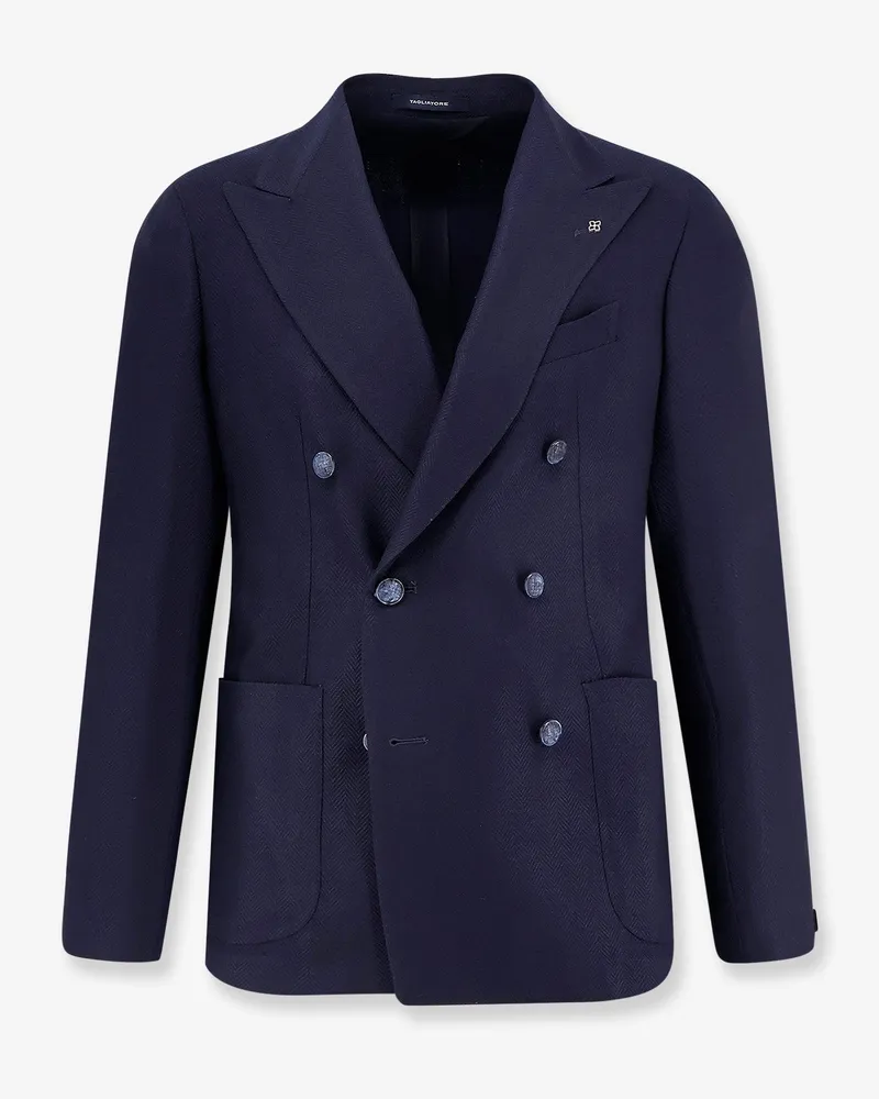 Tagliatore Double-breasted virgin wool blazer -  - gender_Man Blue
