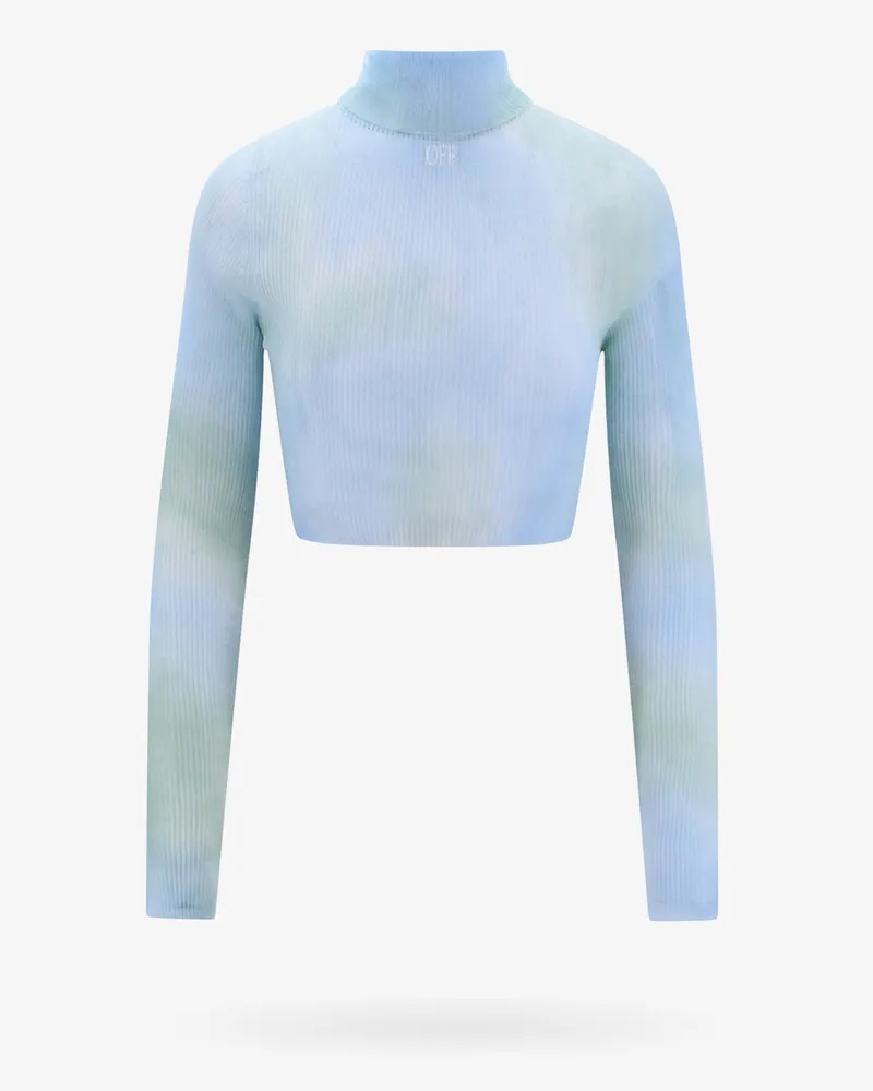 OFF-WHITE Crop fit top with tie-dye effect -  - gender_Woman Blue