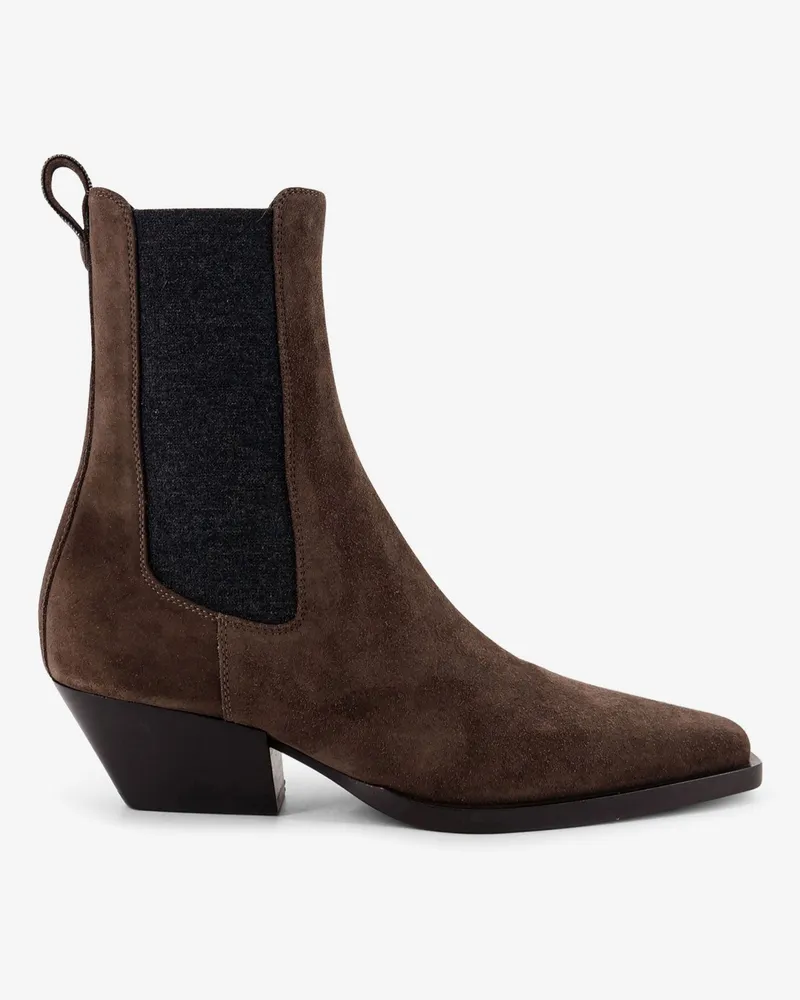 Brunello Cucinelli Chelsea Boot suede ankle boots -  - gender_Woman Brown