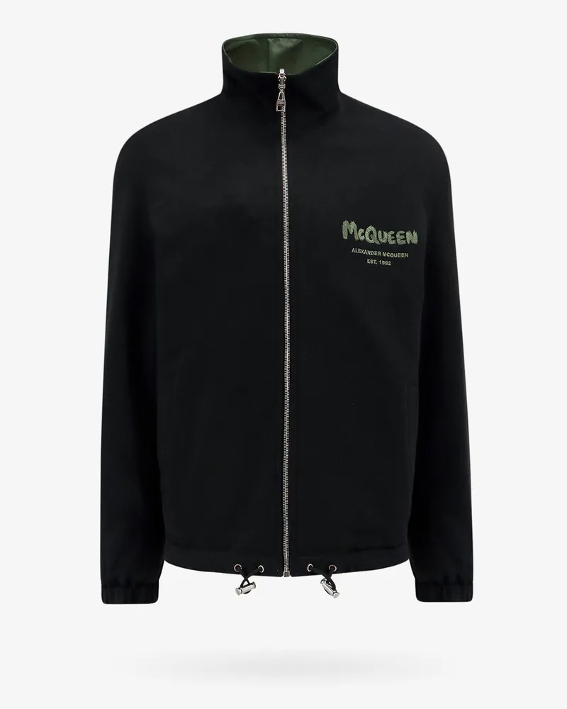 Alexander McQueen Cotone and nylon jacket with mcqueen graffiti logo -  - gender_Man Black