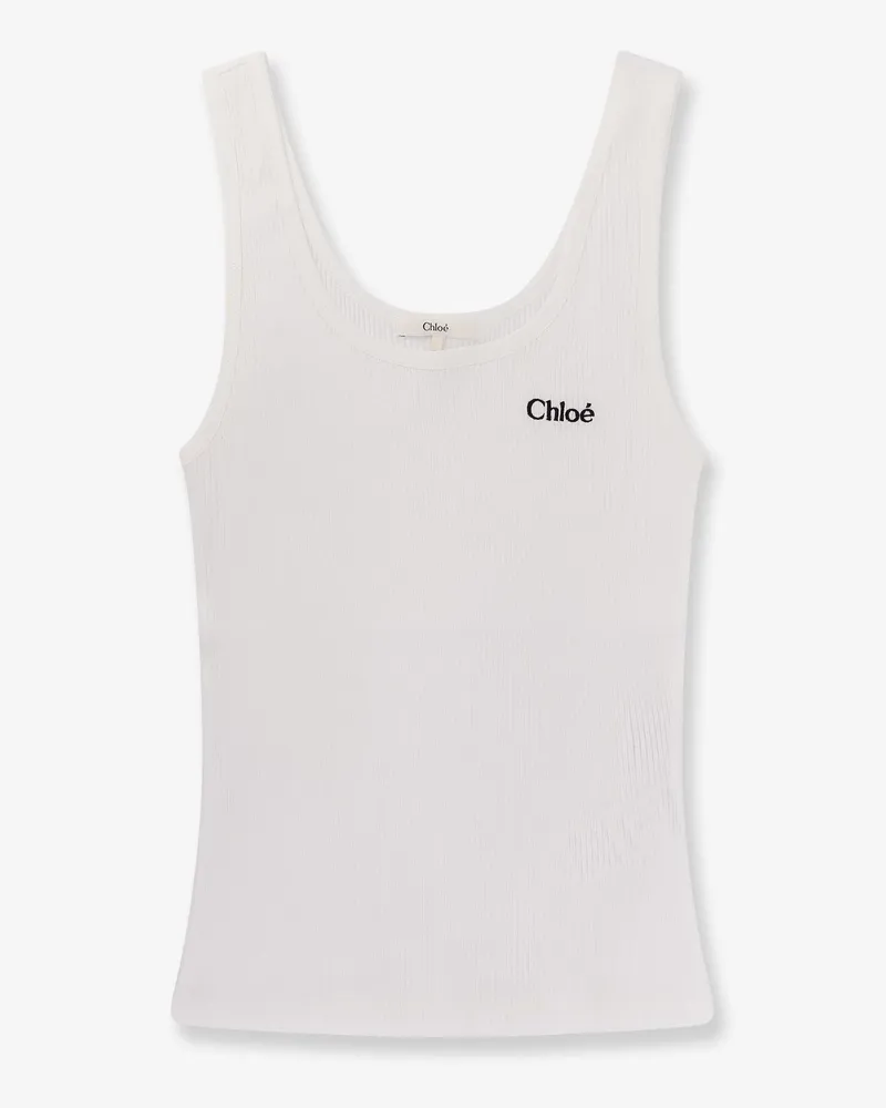 Chloé Ribbed cotton tank top -  - gender_Woman White
