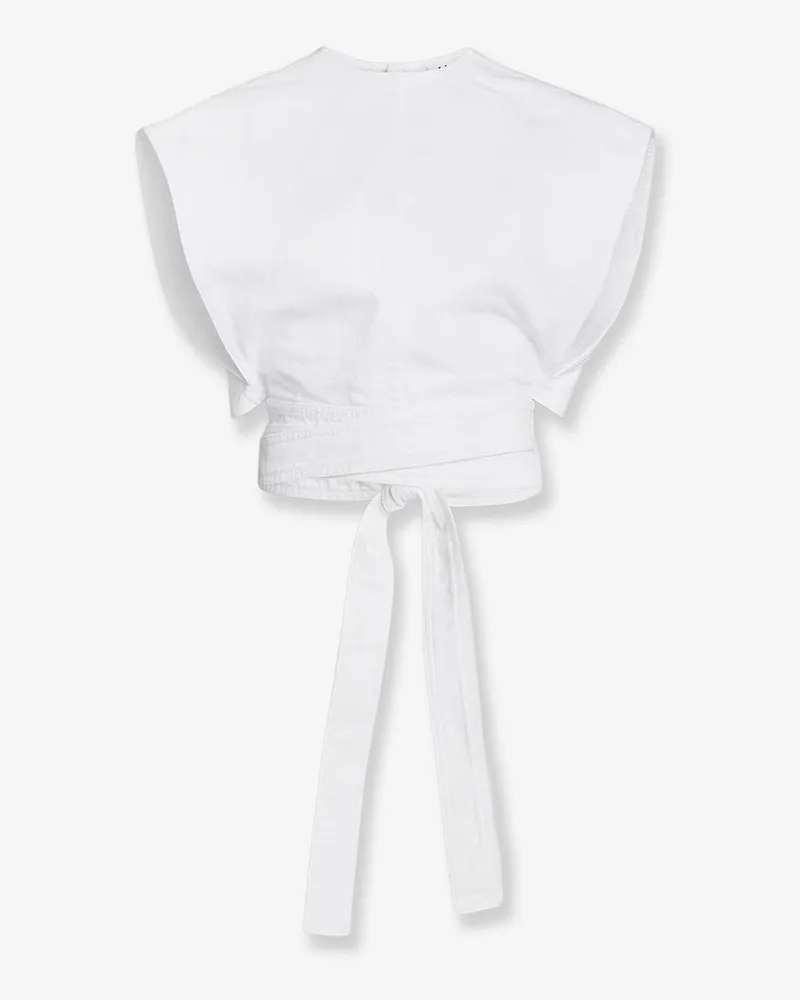 Alaïa Cotton crop fit Belted top -  - gender_Woman White