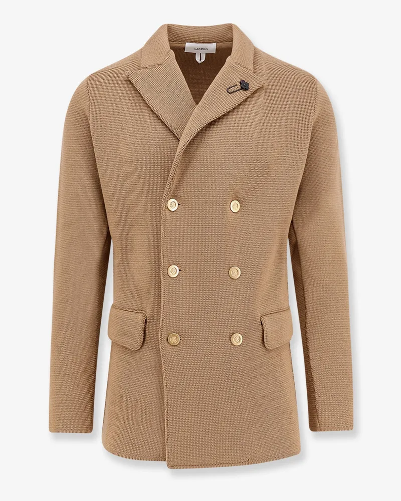 LARDINI Knitted blazer with iconic brooch -  - gender_Man Beige