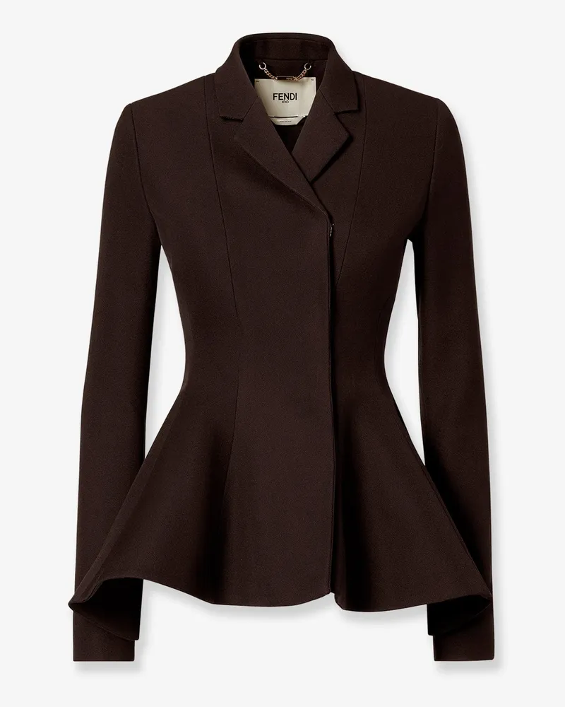 Fendi Grain-de-poudre wool blazer -  - gender_Woman Brown