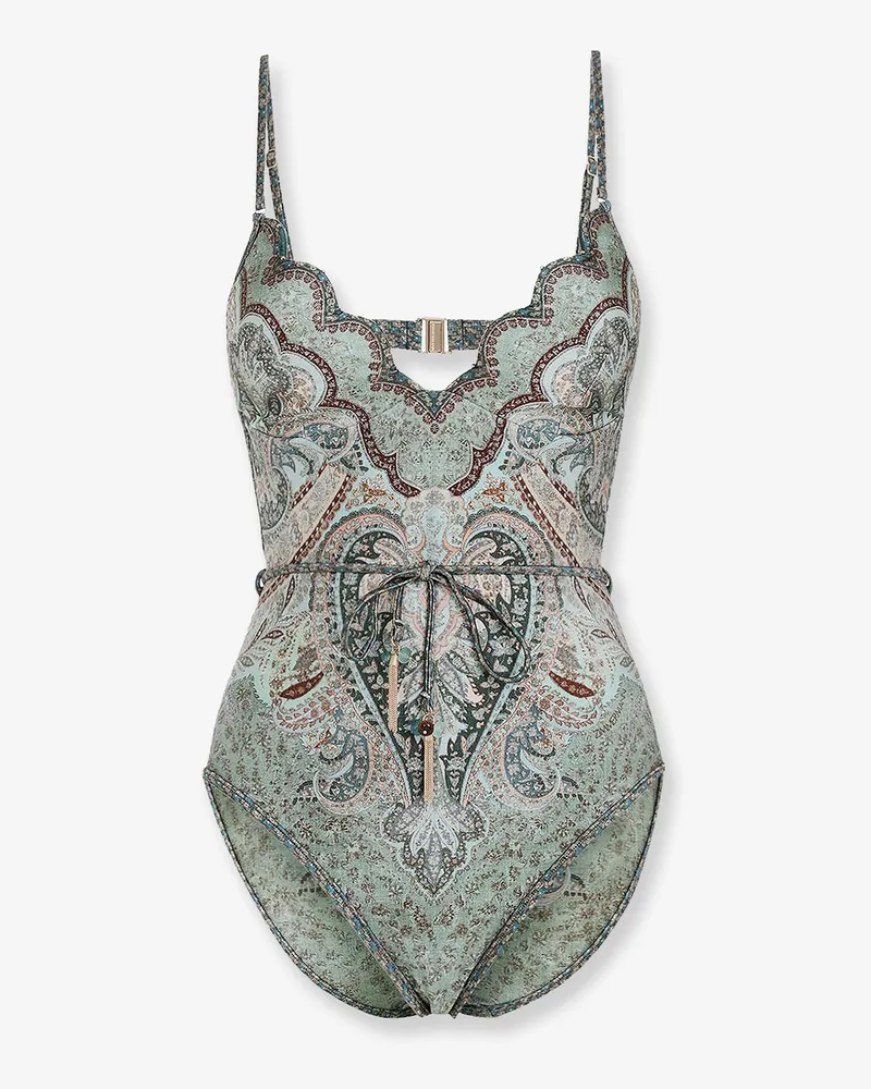 Zimmermann Wanderlust Scallop one-piece swimsuit -  - gender_Woman Green